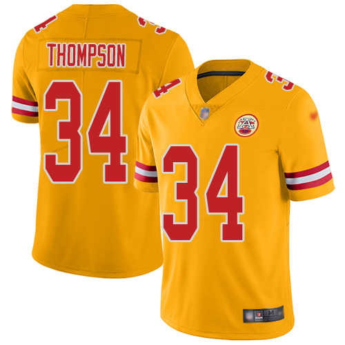 Men Kansas City Chiefs 34 Thompson Darwin Limited Gold Inverted Legend Football Nike NFL Jersey